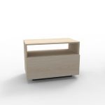 3,Sleek white bedside table with gold accents — luxury nightstand for contemporary interiors
