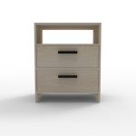 7,Industrial bedside table with metal legs and wood finish — loft-style nightstand design