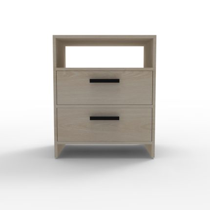 7,Industrial bedside table with metal legs and wood finish — loft-style nightstand design