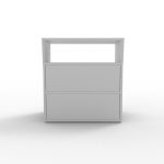 22,Textured nightstand with cane drawer front — artisanal bedside statement piece